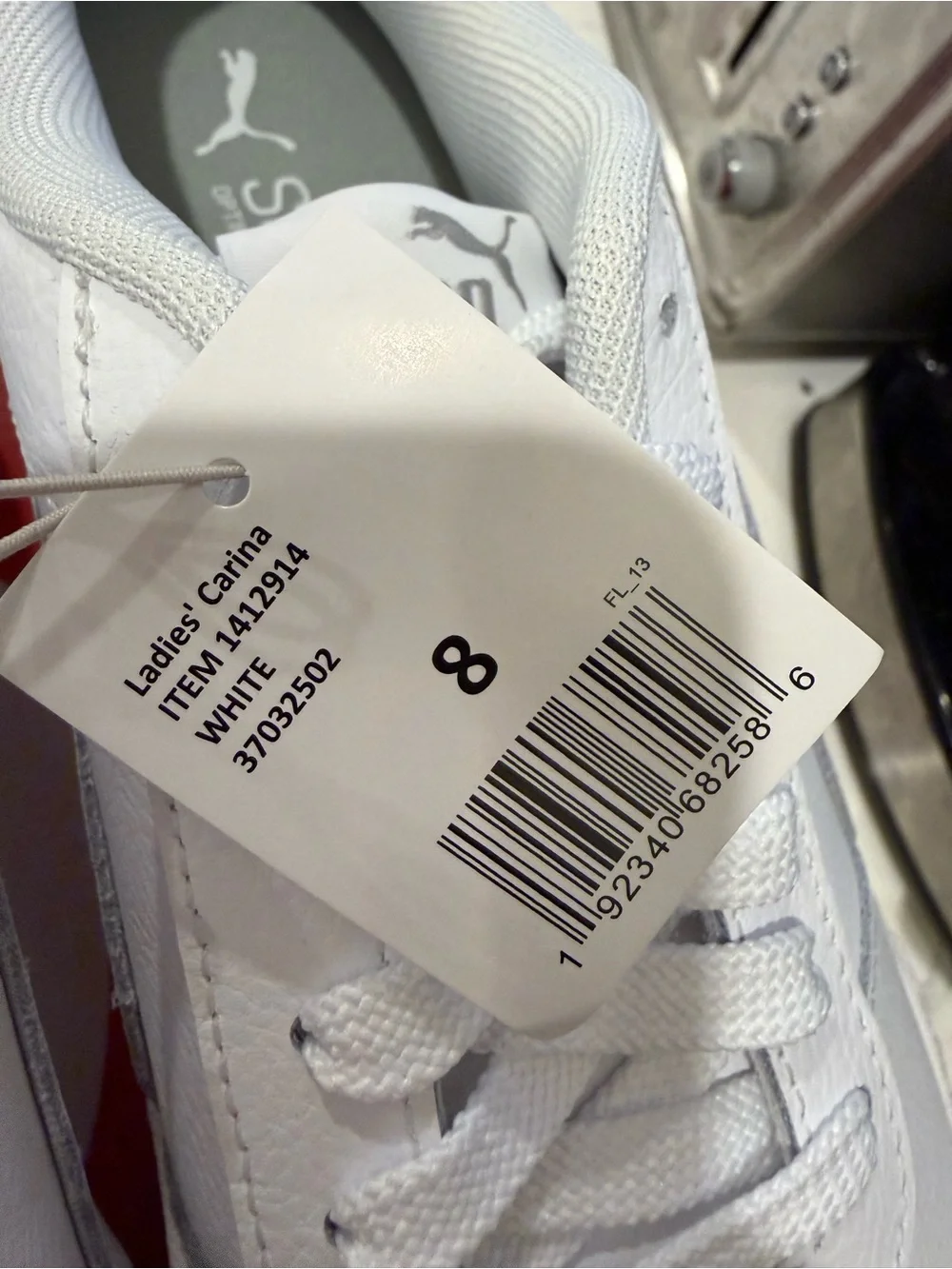Puma‎ Carina Women’s Leather Court Sneakers White Platform 8 NIB